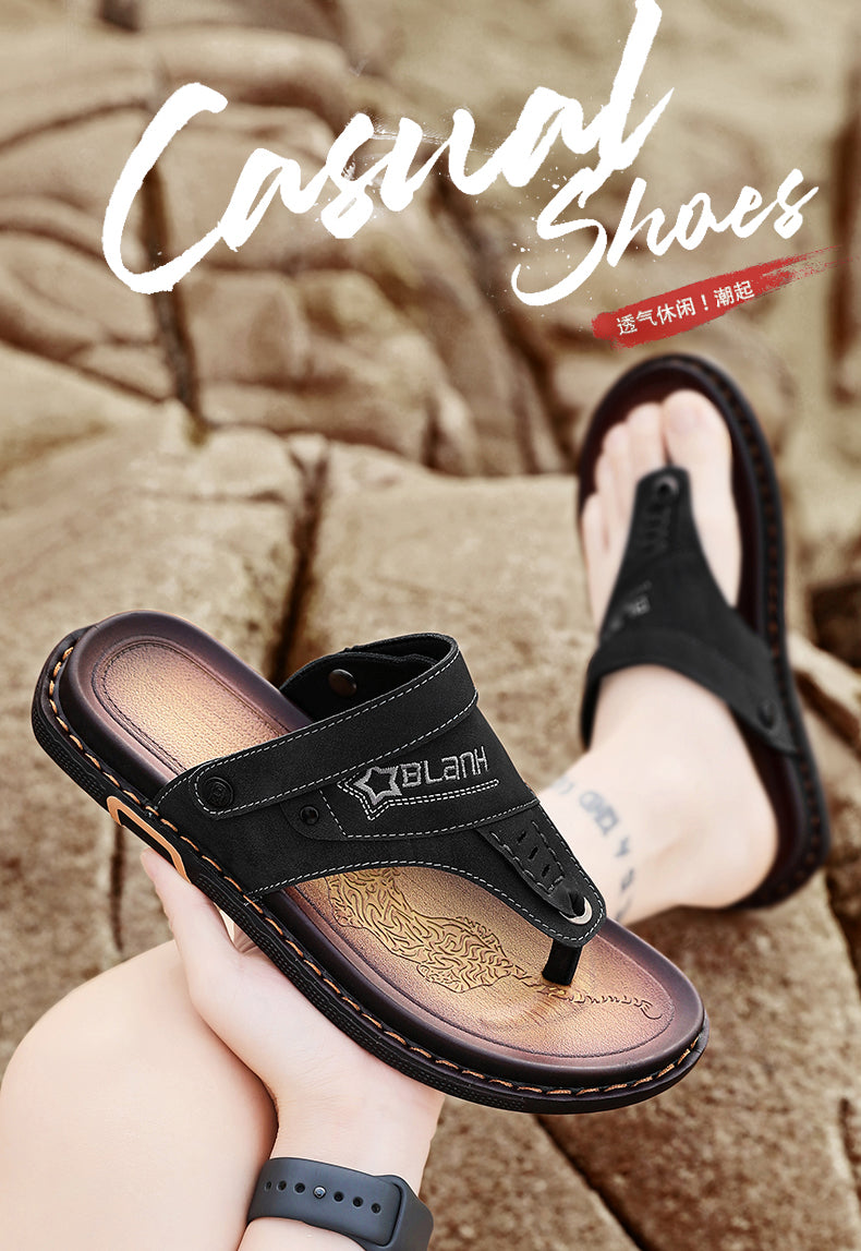 Sandals for Men, Summer Outdoor Wear, Flip-Flops, Dual-Purpose, Driver's Water-Resistant Beach Sandals