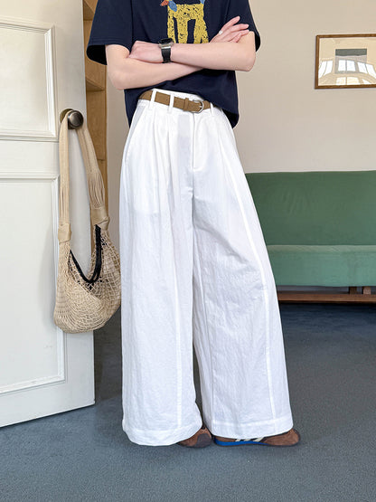 Juzhi Spring New Korean Style Washing Tooling Straight Tube Commuter High Waist Slimming Wide Leg Pants 8058