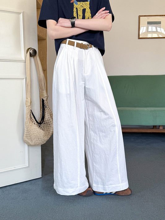 Juzhi Spring New Korean Style Washing Tooling Straight Tube Commuter High Waist Slimming Wide Leg Pants 8058