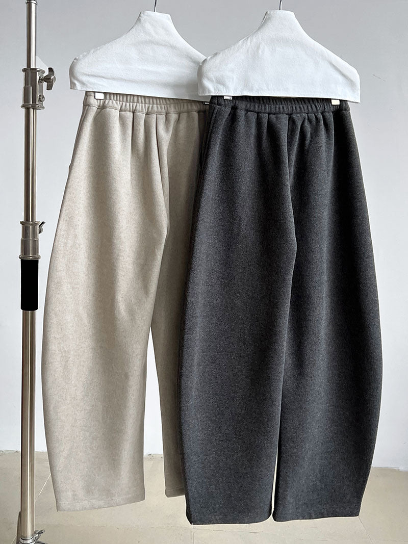 Luxi pants giant good ~ Korean thick woolen sickle pants women fall/winter new slim cashmere pants 1829