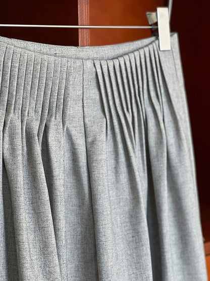 Luxi Gao Ding worsted ~ design pleated suit pants trousers women's old money style high waist mopping wide leg pants 1919