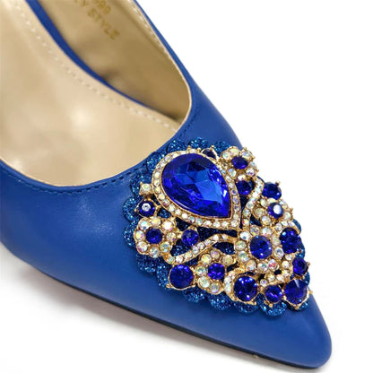 Venus Chan Italian Shoes and Bags Matching Set 2024 Nigeria Elegance Party Rhinestone Pointed Toe Women's Shoes High Heel