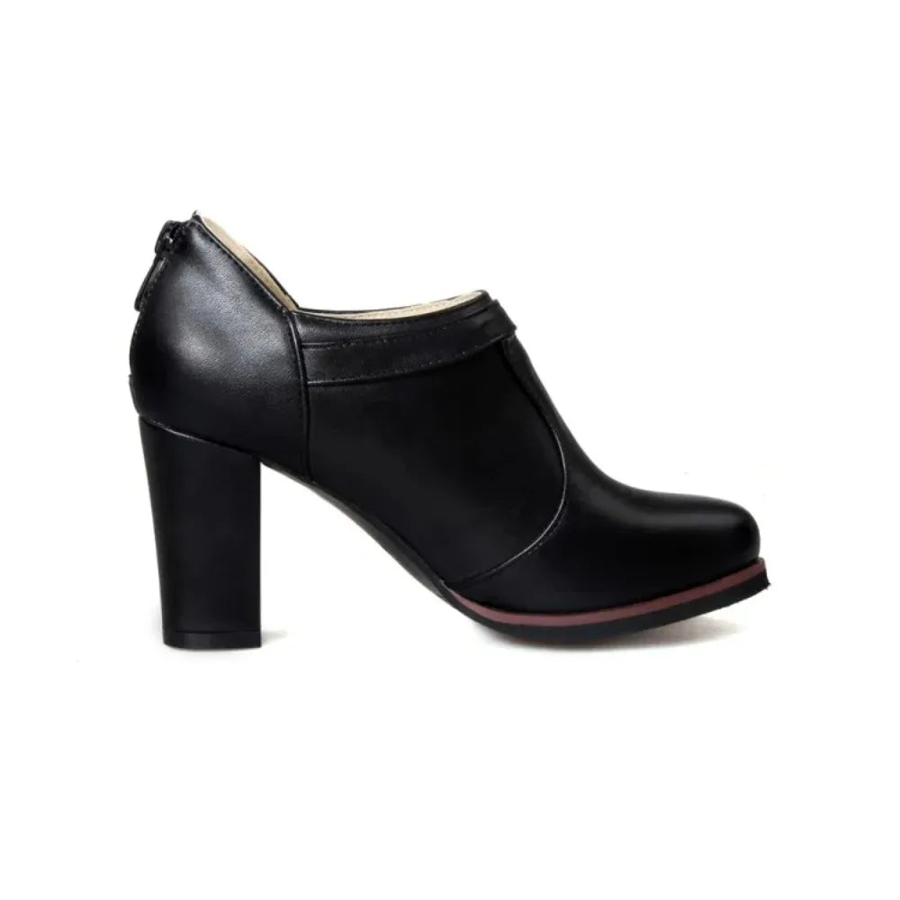 Women High Heels Sapato Feminino Big Size 45 46 47 48 Round Toe Ankle Height High Quality Soft Fashion Pumps Ladies Shoes 07-2