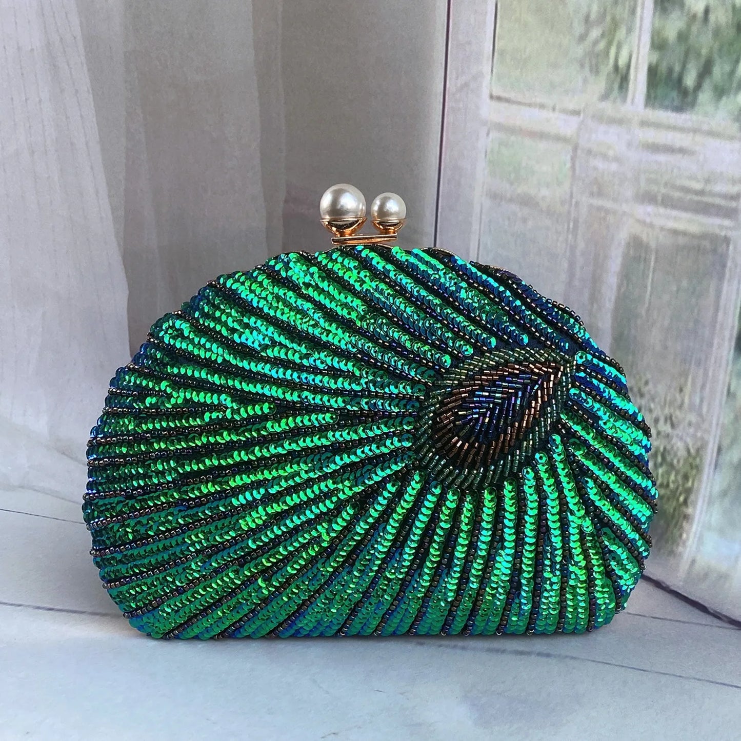 Retro Chinese Style Heavy Craft Beaded Embroidery Bag Evening Wear Portable Dinner Bag Cheongsam Clutch Perfect Match