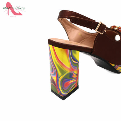 2024 INS Hot Sale New Arrivals Red Color Italian Design Shoes Matching Bag Set Super High Heels Pumps for Garden Party