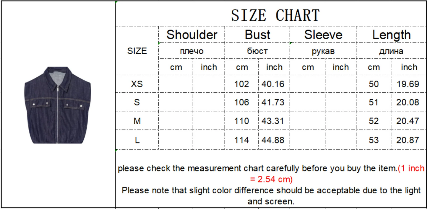 TFMLN Fashion Ladies High Street Denim Trouser Set Lapel Sleeveless Vest Zipper Coat Elastic Waist Wide Leg Pants Chic Sets