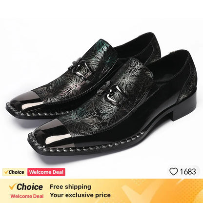 luxury mens shoes designer like snake pattern Dress shoes man Gentleman Slip On Oxfords genuine leather shoes for men Fashion