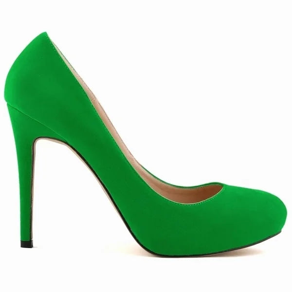 New Women Stilettos Pumps Sexy 11cm Round Toe Velvet High Heels Shallow Elegant Lady Office Party Wedding Shoes Large Size 43