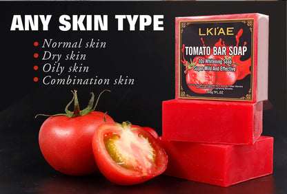 AILKE Natural Tomato Soap Bar, Whitening, Clean and Smooth Skin, Remove Wrinkles, Pigmentation, Acne, For All Skin Types, 200g