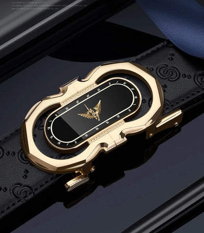 Men's Fashion Automatic Buckle Belt Business Leather Belt Versatile Casual Pants Belt