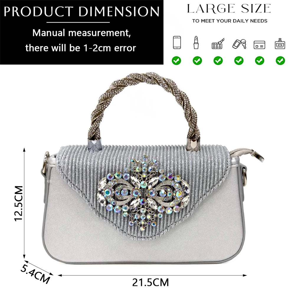 Venus Chan Italian Shoes and Bags Matching Set 2024 Nigeria Elegance Party Rhinestone Pointed Toe Women's Shoes High Heel