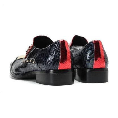luxury mens shoes designer like snake pattern Dress shoes man Gentleman Slip On Oxfords genuine leather shoes for men Fashion