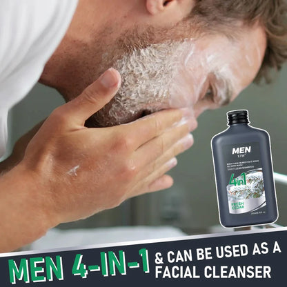Men 4-in-1 Body, Hair, Beard and Face Wash - Hydrates Skin, Beard and Hair All Day, Strengthen Hair and Beard, Gift for He..