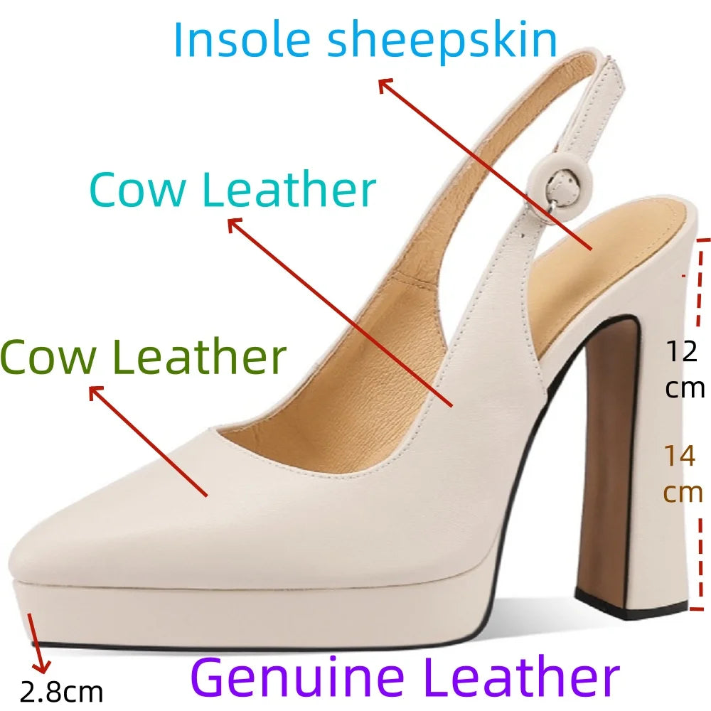 【JOCHEBED HU】New Fashion Women Sandal Shoes Sexy Genuine Patent Leather High Heels Pointed Toe Dress Party Wedding Shoes 33-40