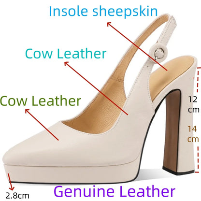 【JOCHEBED HU】New Fashion Women Sandal Shoes Sexy Genuine Patent Leather High Heels Pointed Toe Dress Party Wedding Shoes 33-40