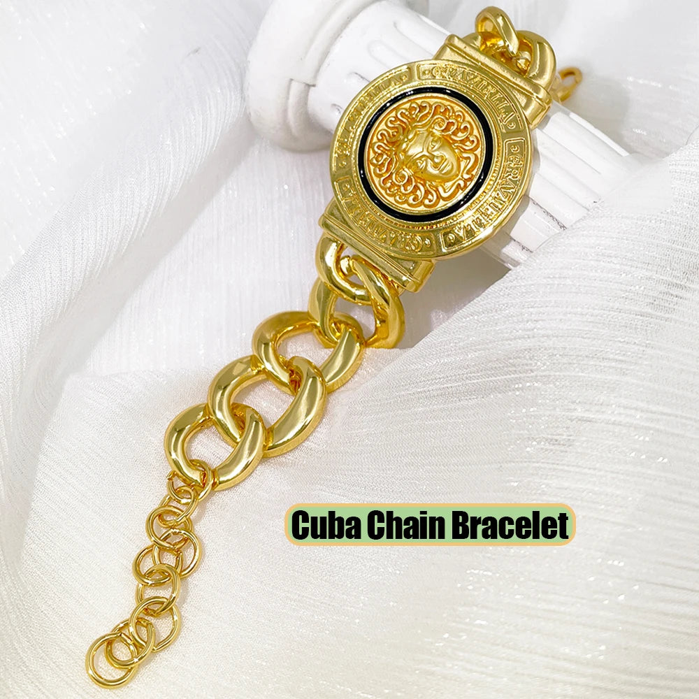 Hip Hop Jewelry Set Fashion Lion Heads Necklaces Cuban Link Bracelet Earring Ring For Women Cocktail Party Jewelry Gifts 2026