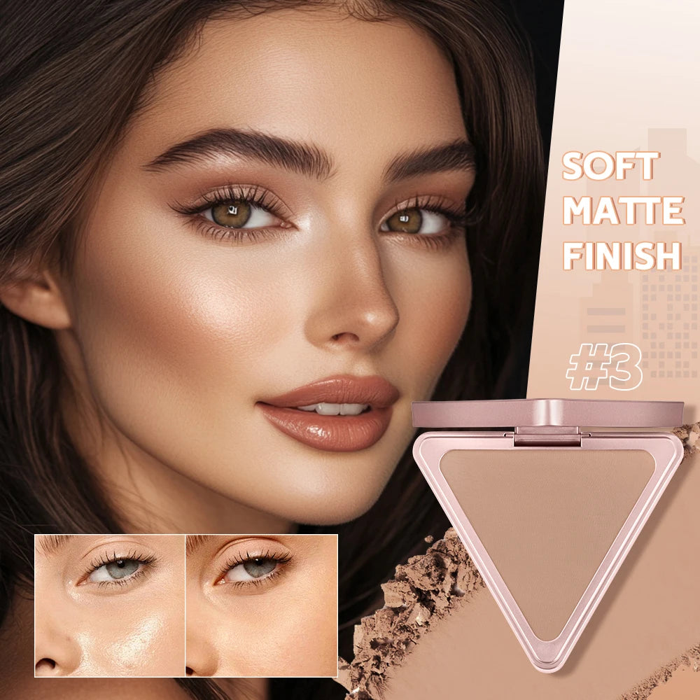 Soft Velvet Matte Bronzer Pressed Powder Long Wear Contour Even Skin Tone Light Setting Powder Natural Tan Shade Face Makeup