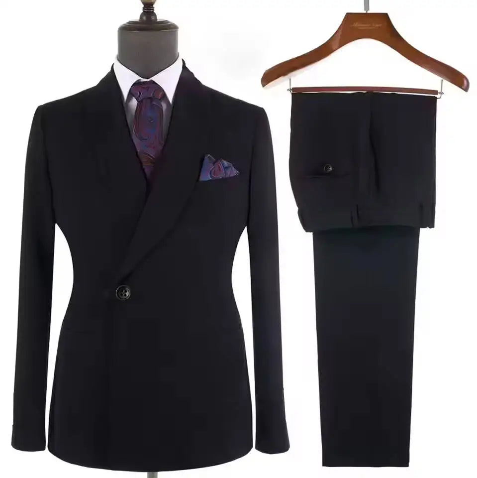 Elegant Men's Suits New High Quality Metal Side Release Buckle 2 Pieces Set Wedding Party Dinner(Blazer+ Trousers)Hot Sale 2025