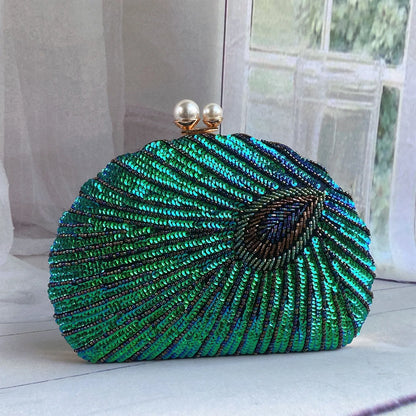 Retro Chinese Style Heavy Craft Beaded Embroidery Bag Evening Wear Portable Dinner Bag Cheongsam Clutch Perfect Match