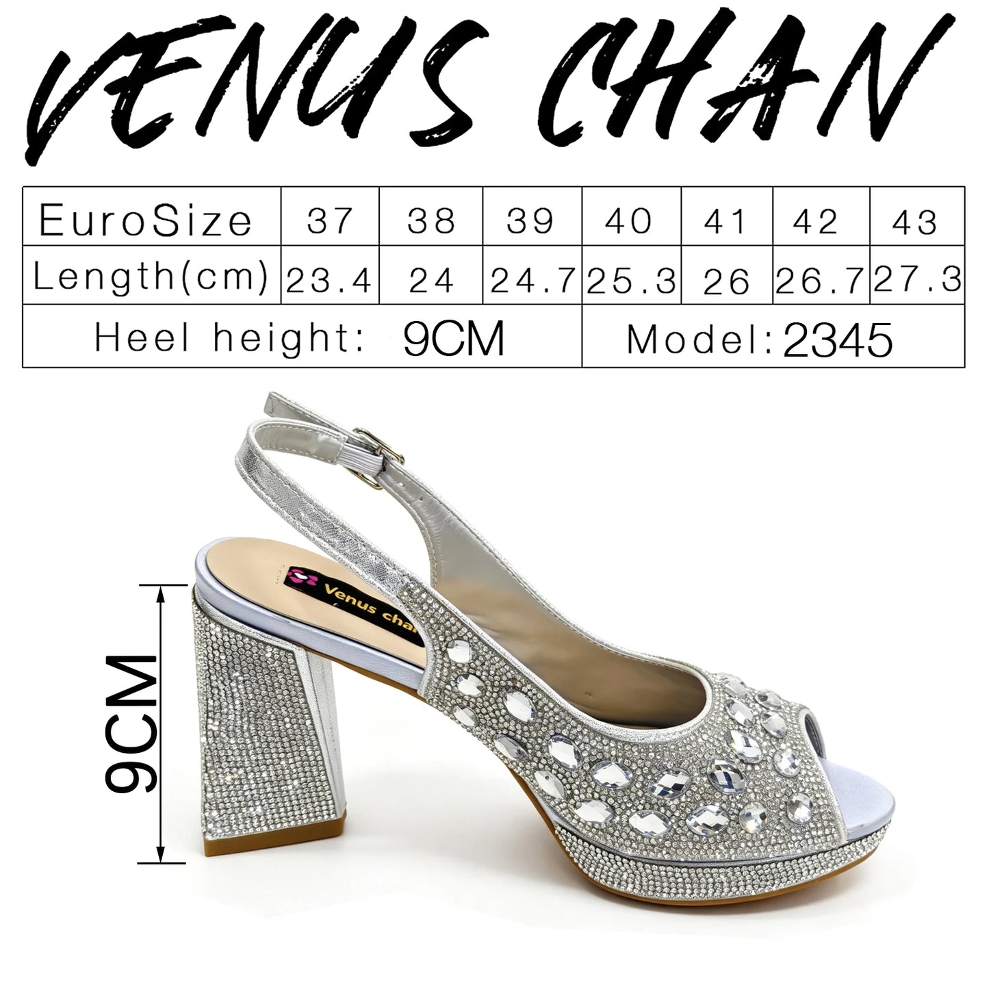 Venus Chan Elegant Gold Striped Peep Toe High Heels and Matching Bag Set – Rhinestone Decor for Parties and Weddings