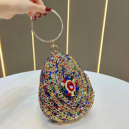 New high-end rhinestone handbag bag fashionable personalized dinner handbag light luxury messenger bag heavy industry handbag