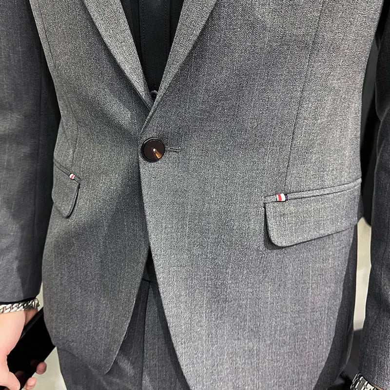 Men's High-Quality Two-Piece Wedding Suit Business Casual Banquet Costume Luxury Ensemble with Trousers