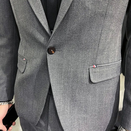 Men's High-Quality Two-Piece Wedding Suit Business Casual Banquet Costume Luxury Ensemble with Trousers