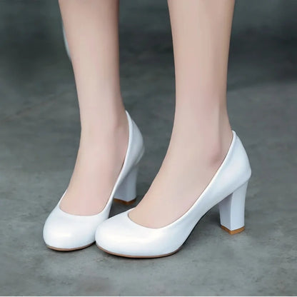 BLXQPYT Women's High Heels Pumps 2026 Fashion Big Size 31-47 Spring Autumn 4 Colors PU Leather Party Wedding Shoes 222-7