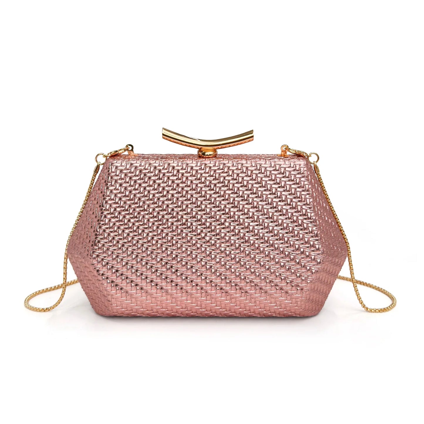 Light luxury woven diamond pattern women's evening bag simple pure colors messenger bag suitable for wedding and party occasions