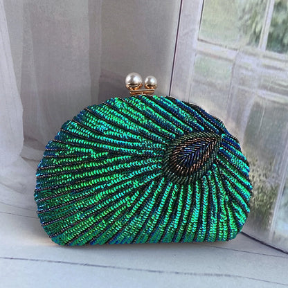 Retro Chinese Style Heavy Craft Beaded Embroidery Bag Evening Wear Portable Dinner Bag Cheongsam Clutch Perfect Match