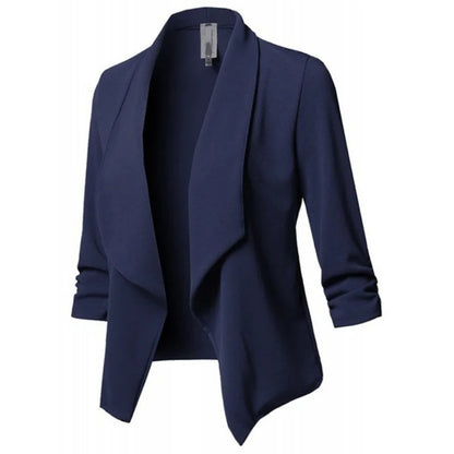 2024 Long Sleeve Women Blazers and Jackets Ruched Asymmetrical Casual Business Suit Lady