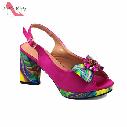 2024 INS Hot Sale New Arrivals Red Color Italian Design Shoes Matching Bag Set Super High Heels Pumps for Garden Party