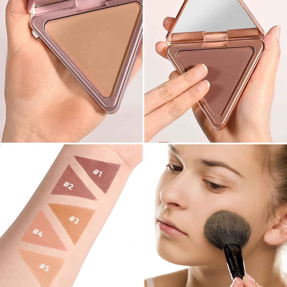 Soft Velvet Matte Bronzer Pressed Powder Long Wear Contour Even Skin Tone Light Setting Powder Natural Tan Shade Face Makeup