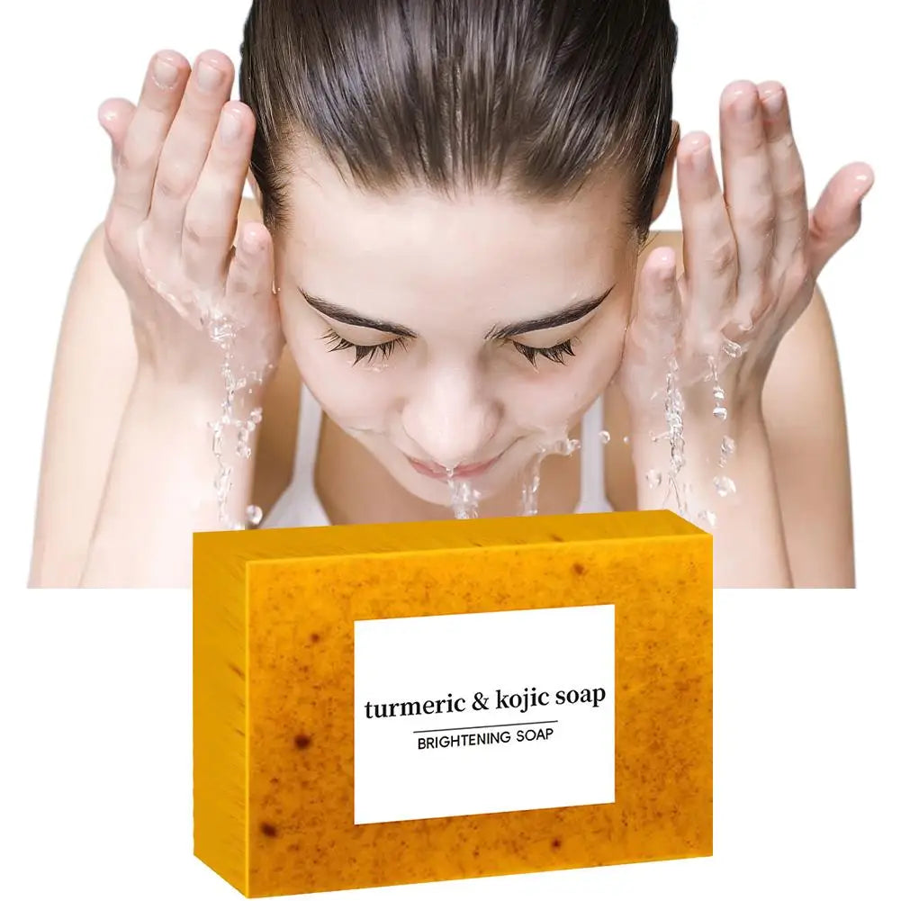 1/2/3/5Pcs 100g Turmeric Hand Made Soap, Lemon Kojic Acid Soap, Shower and Facial Soap Body Care