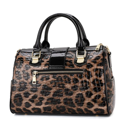 Leopard Print Women's Handbag New 2026 Fashionable and Elegant Ladies Bag Cow Leather Shoulder Bag Large Capacity Genuine