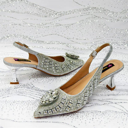Venus Chan 2026 Italian Butterfly Design Pointed Toe Slingback Sandals with Matching Bag Set - Elegant Sky Blue for Weddings