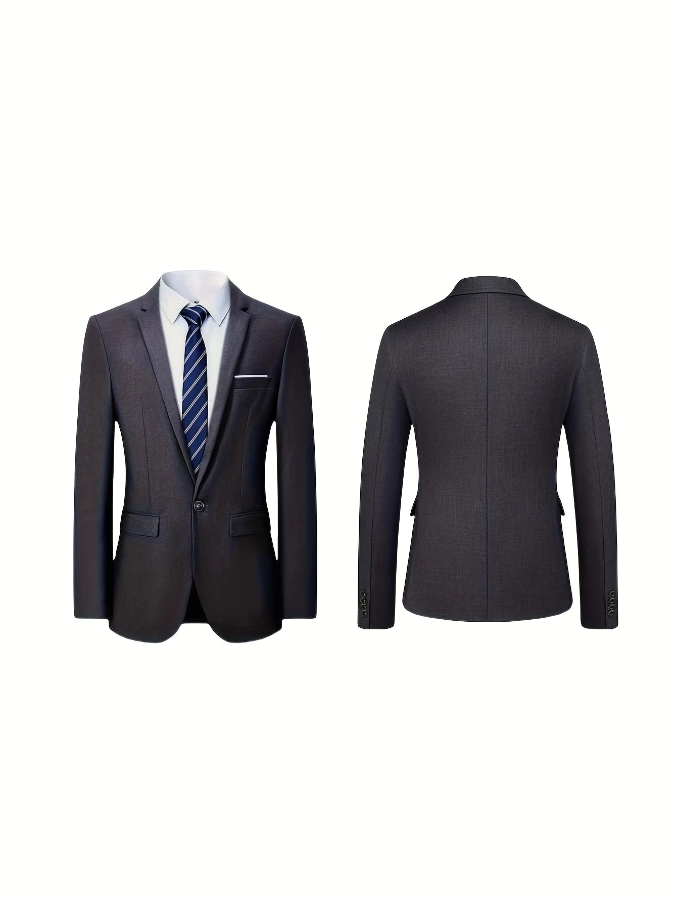Men's Burgundy 2-Piece Suit Set (Blazer + Trousers Only, No Vest Included),Slim Fit Formal Business Wedding Party Jacket & Pants