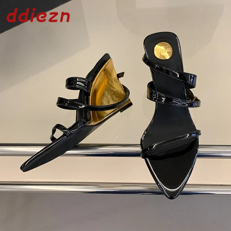 Wedges Sandals High Heels Shoes For Women New In Summer Spring Ankle Strap Luxury Thick Soled Shoes Party Ladies Heeled Sandals