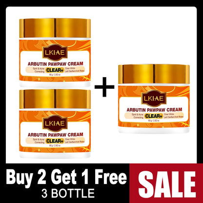 LKIAE Arbutin Pawpaw Face Cream For Women, Black Spots & Acne Correcting, Lightening Skin, Easily Absorbed, Lightweight, 80ml
