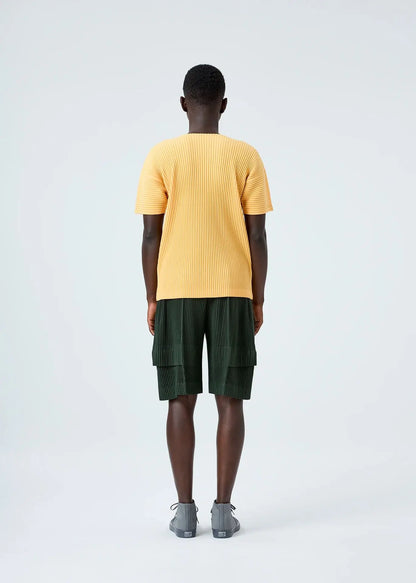 Miyake Pleated Shorts Set Men 2026 Summer New Casual Vest + Elastic Waist High Stretch Cargo Pants 2-Piece Set Unique Versatile