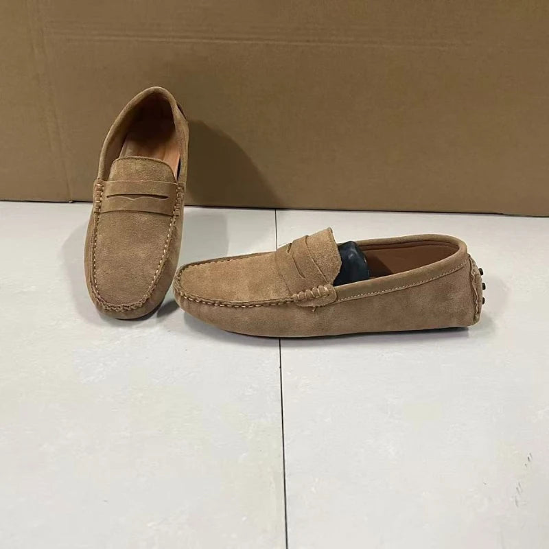 Handmade Men Casual Shoes Soft Loafers Lightweight Driving Shoes Fashion Slip on Flats High Quality Moccasins Non Slip Men Shoes