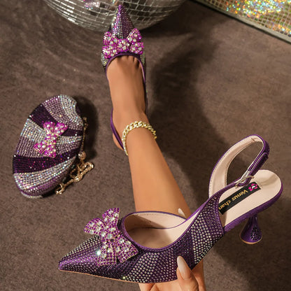 Venus Chan Festive Elegance: Dazzling Heels and Chic Clutch Perfect Combination Of Shoes And Bags for Party Occasions