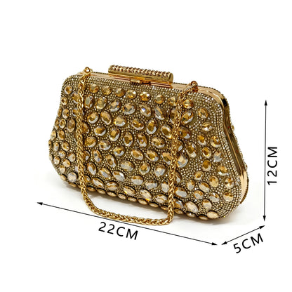 Venus Chan Elegant Gold Striped Peep Toe High Heels and Matching Bag Set – Rhinestone Decor for Parties and Weddings