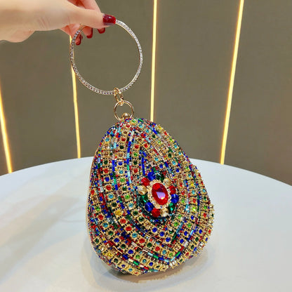 New high-end rhinestone handbag bag fashionable personalized dinner handbag light luxury messenger bag heavy industry handbag