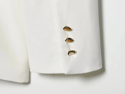 KONDALA Office Lady Chic White Women Blazer Suit Solid Long Sleeve Blazer Long Zipper Pants Fashion 2026 Spring Summer Suit