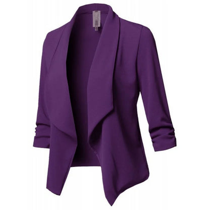 2024 Long Sleeve Women Blazers and Jackets Ruched Asymmetrical Casual Business Suit Lady