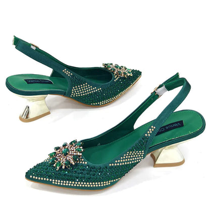 Italian Design Evening Shoes And Bag Paired With Handmade Petal Clutches Pointed Toe High-Heel Shoes For Women Party Shoes