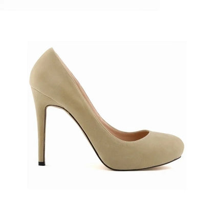 New Women Stilettos Pumps Sexy 11cm Round Toe Velvet High Heels Shallow Elegant Lady Office Party Wedding Shoes Large Size 43