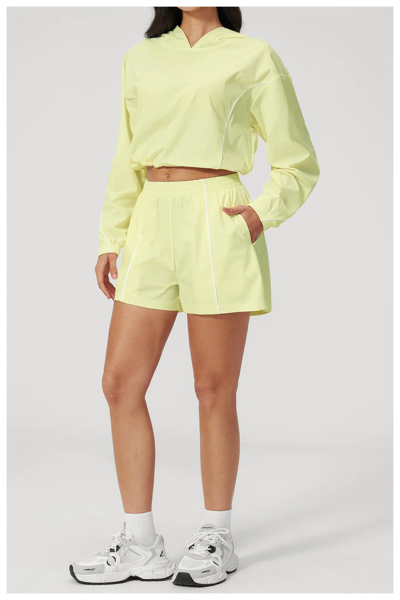Summer Sunscreen Sports Set 2piece Yoga Women's Fitness Set Sunscreen Long Sleeve Zipper Top Fitness Exercise Speed Drying Pants