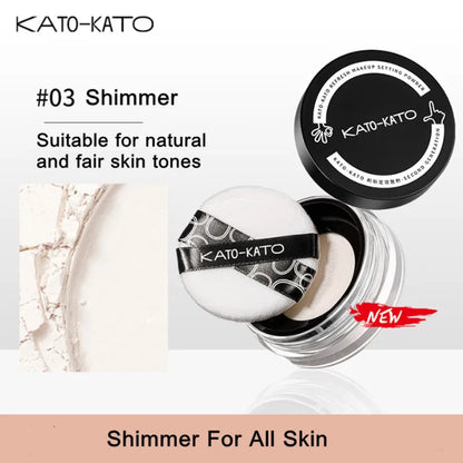 KATO Oil Control Loose Powder Soft Matte Shimmer Setting Finishing Foundation Powder Natural Long Lasting Brighten Skin
